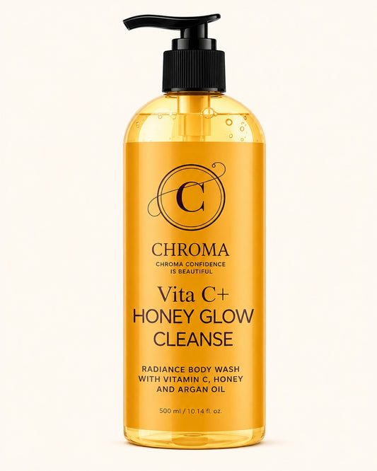 Chroma Vita C+ Honey Glow Cleanse, luxury vitamin c body wash for radiant skin.